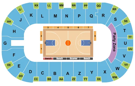TOYOTA CENTER KENNEWICK HARLEM GLOBETROTTERS 2022 Seating Map Seating Chart