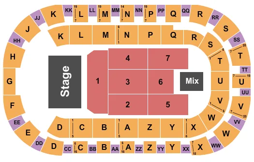 TOYOTA CENTER KENNEWICK JUNIOR H Seating Map Seating Chart