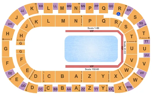 TOYOTA CENTER KENNEWICK DISNEY ON ICE Seating Map Seating Chart
