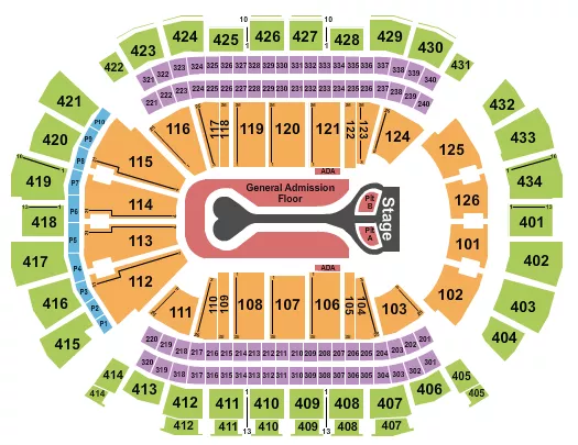 TOYOTA CENTER TX BENSON BOONE Seating Map Seating Chart