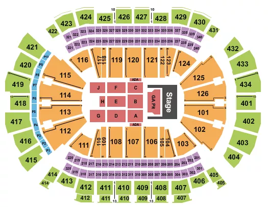 TOYOTA CENTER TX DOJA CAT Seating Map Seating Chart