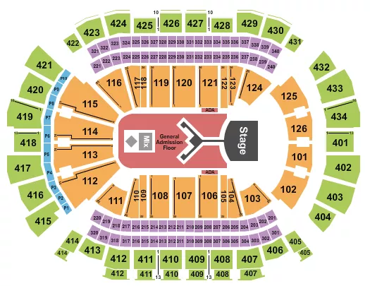 TOYOTA CENTER TX SHINEDOWN Seating Map Seating Chart