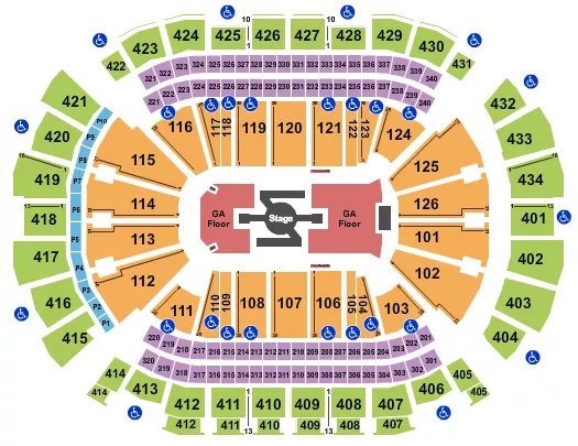 TOYOTA CENTER TX BURNA BOY Seating Map Seating Chart