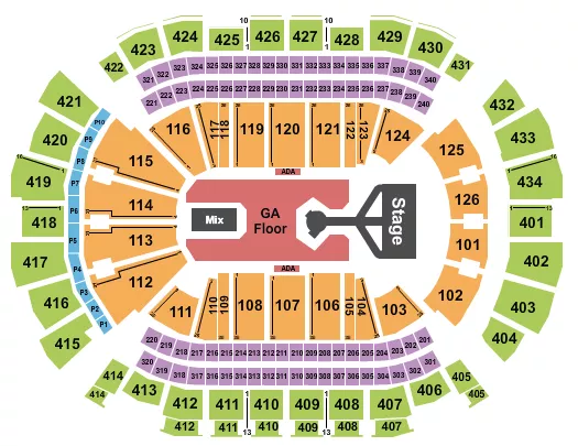 TOYOTA CENTER TX DON TOLIVER Seating Map Seating Chart