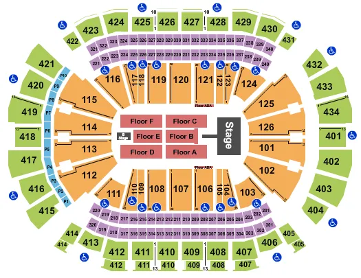 TOYOTA CENTER TX ENDSTAGE 5 Seating Map Seating Chart
