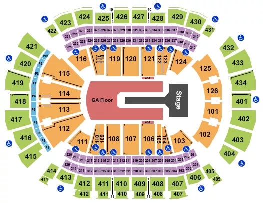 TOYOTA CENTER TX FLORENCE AND THE MACHINE Seating Map Seating Chart