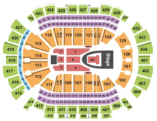 TOYOTA CENTER TX FOR KING AND COUNTRY Seating Map Seating Chart
