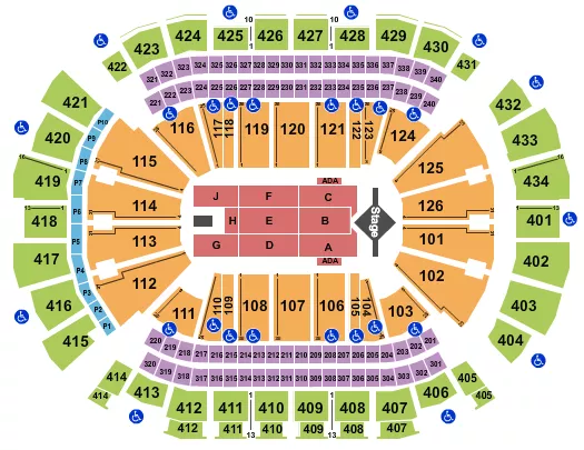 TOYOTA CENTER TX J COLE Seating Map Seating Chart