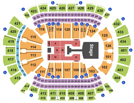 TOYOTA CENTER TX JONAS BROTHERS Seating Map Seating Chart