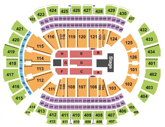 TOYOTA CENTER TX MAVERICK CITY MUSIC Seating Map Seating Chart