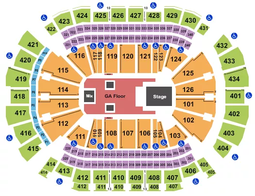 TOYOTA CENTER TX PLAYBOI CARTI Seating Map Seating Chart