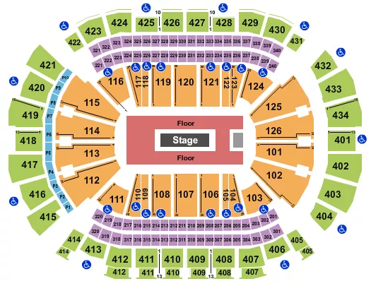 TOYOTA CENTER TX ROD WAVE Seating Map Seating Chart