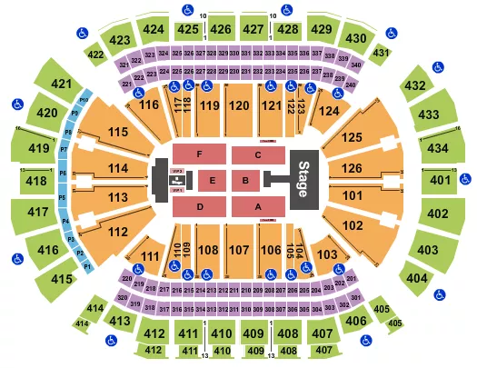 TOYOTA CENTER TX SUMMER WALKER Seating Map Seating Chart