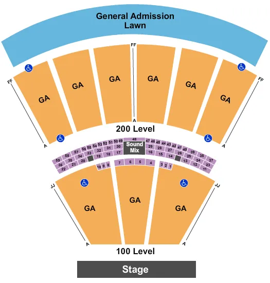 GENERAL ADMISSION Seating Map Seating Chart