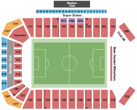 TOYOTA STADIUM FRISCO SOCCER Seating Map Seating Chart