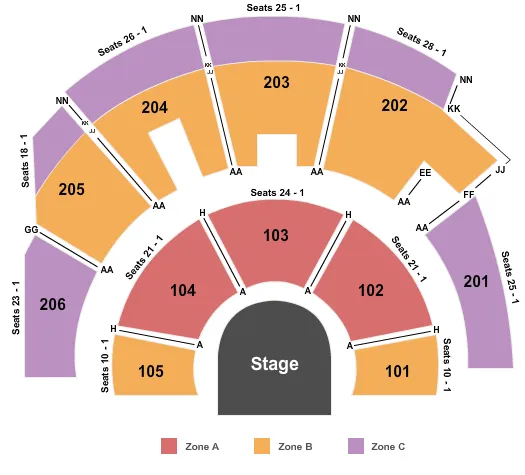 MYSTERE THEATRE AT TREASURE ISLAND LAS VEGAS CIRQUE MYSTERE INTZONE Seating Map Seating Chart