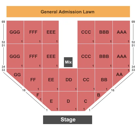 TREASURE ISLAND EVENT CENTER MN OUTDOOR Seating Map Seating Chart
