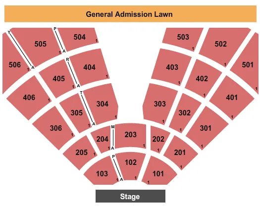 TREASURE ISLAND RESORT AND CASINO RED WING END STAGE Seating Map Seating Chart
