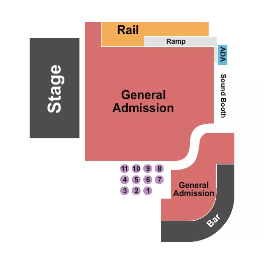ENDSTAGE GA TABLES RAIL Seating Map Seating Chart