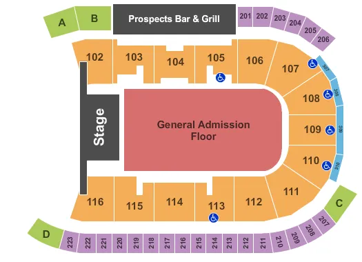 ENDSTAGE GA FLR Seating Map Seating Chart