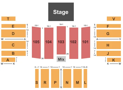END STAGE Seating Map Seating Chart