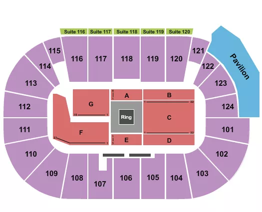 TNA WRESTLING Seating Map Seating Chart