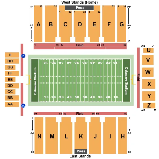 FOOTBALL 2 Seating Map Seating Chart