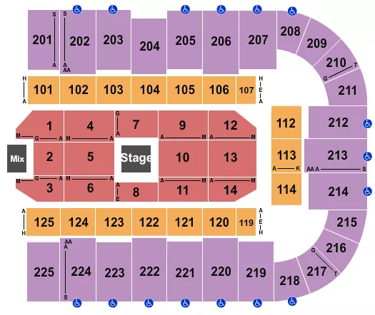 CENTER STAGE Seating Map Seating Chart