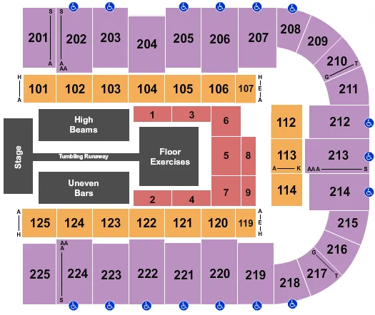 GOLD OVER AMERICA Seating Map Seating Chart