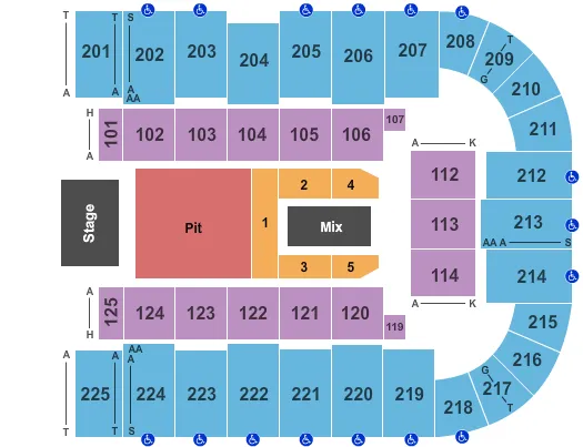 MEGADETH Seating Map Seating Chart