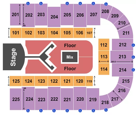 SHINEDOWN Seating Map Seating Chart