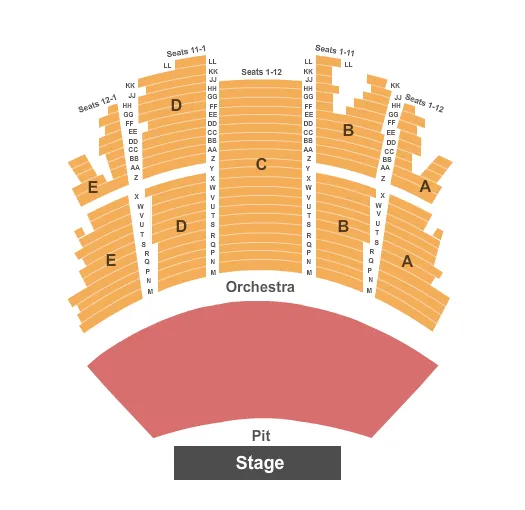 ENDSTAGE PIT NO BALC Seating Map Seating Chart