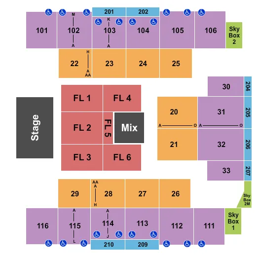 EVENT CENTER AT TURNING STONE RESORT CASINO PENTATONIX Seating Map Seating Chart