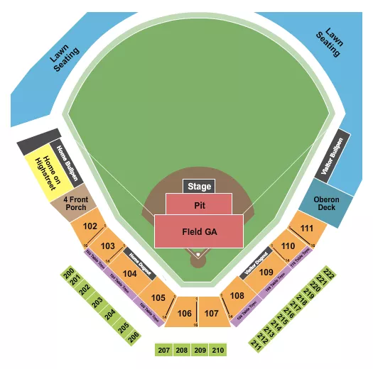 CONCERT GA PIT FIELD Seating Map Seating Chart
