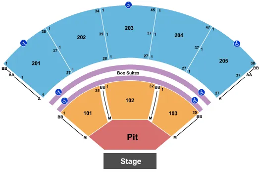 MERCEDES BENZ AMPHITHEATER DIERKS BENTLEY Seating Map Seating Chart