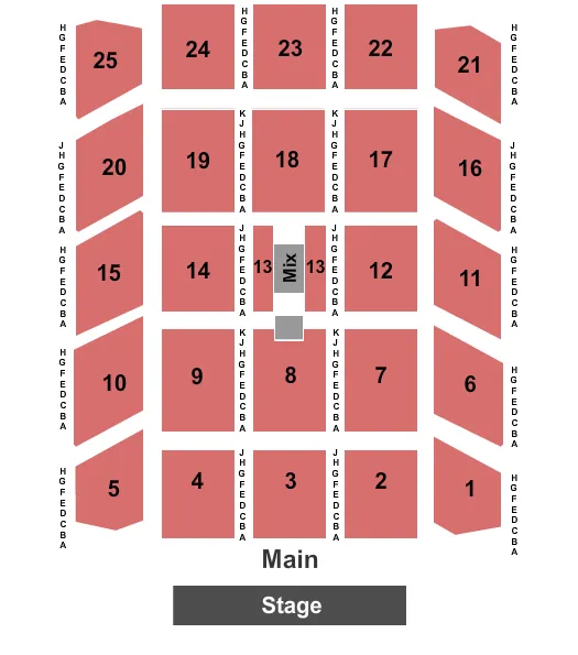 BALLYS TWIN RIVER EVENT CENTER FULL HOUSE Seating Map Seating Chart