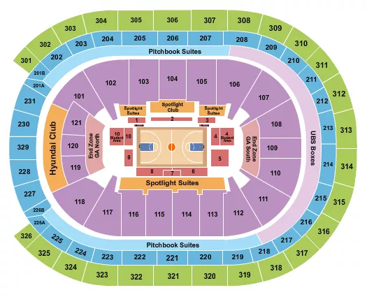 BASKETBALL GLOBETROTTERS GA Seating Map Seating Chart