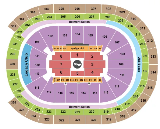 CENTER STAGE Seating Map Seating Chart