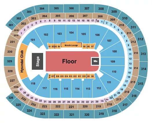 ENDSTAGE GA FLOOR Seating Map Seating Chart