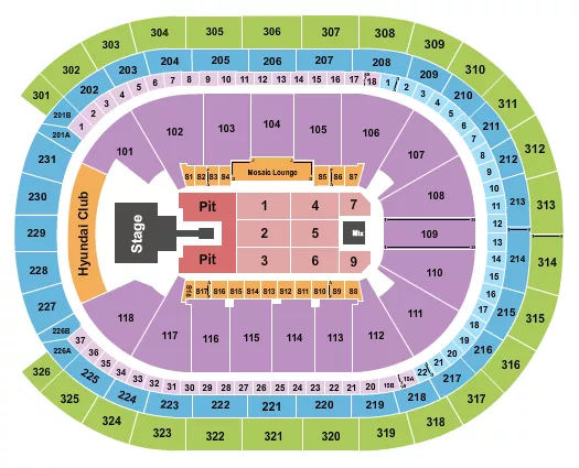 ENDSTAGE GA PIT W CATWALK 2 Seating Map Seating Chart