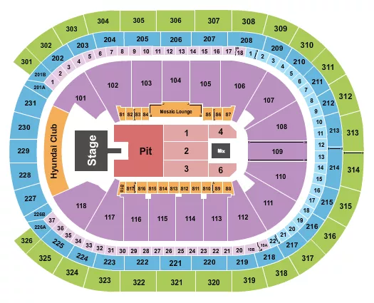 ENDSTAGE GA PIT W CATWALK Seating Map Seating Chart