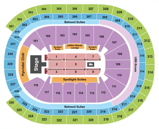 ENDSTAGE VIP PITS Seating Map Seating Chart