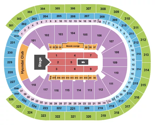 RASCAL FLATTS Seating Map Seating Chart