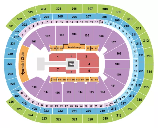 WRESTLING AEW Seating Map Seating Chart
