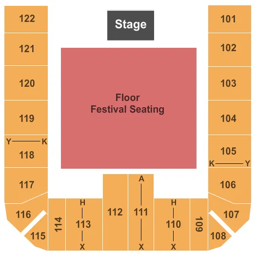 ENDSTAGE GA FLOOR Seating Map Seating Chart