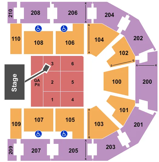 CHESAPEAKE EMPLOYERS INSURANCE ARENA HILLSONG WORSHIP Seating Map Seating Chart