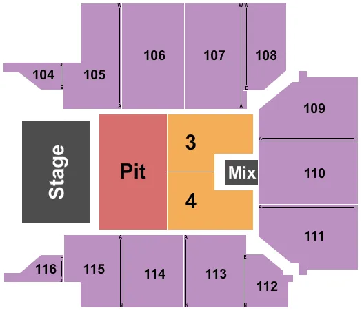 ENDSTAGE PIT Seating Map Seating Chart