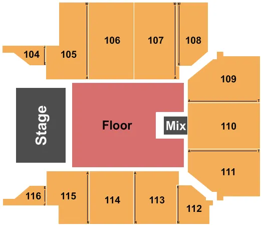 ENDSTAGE GA FLOOR Seating Map Seating Chart