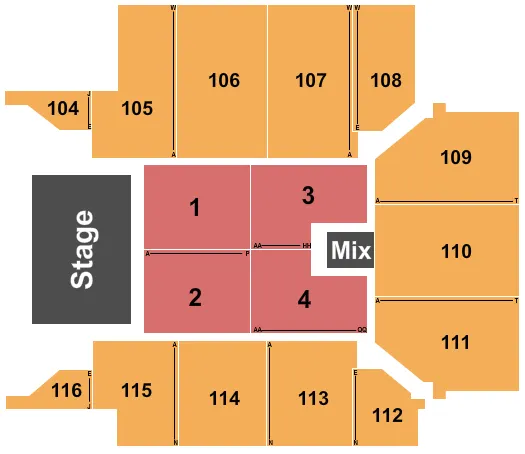 ENDSTAGE Seating Map Seating Chart