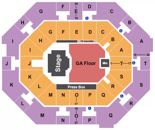 BILLY STRINGS Seating Map Seating Chart